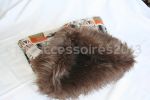 cache cache pour chiens ou chat fourrure marron et tissu imprimé couverture de magazine
