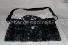 sac de transport fourrure blanche et fourrure noire a reflets gris petaccessoires
